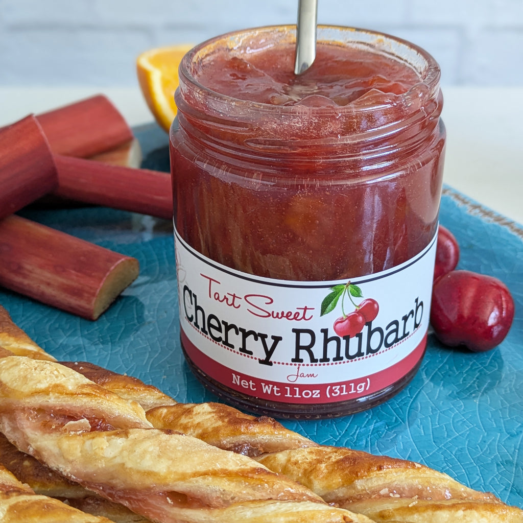 Paradigm Foodworks Cherry Rhubarb Jam with Cherry Rhubarb Puff Pastry Twists
