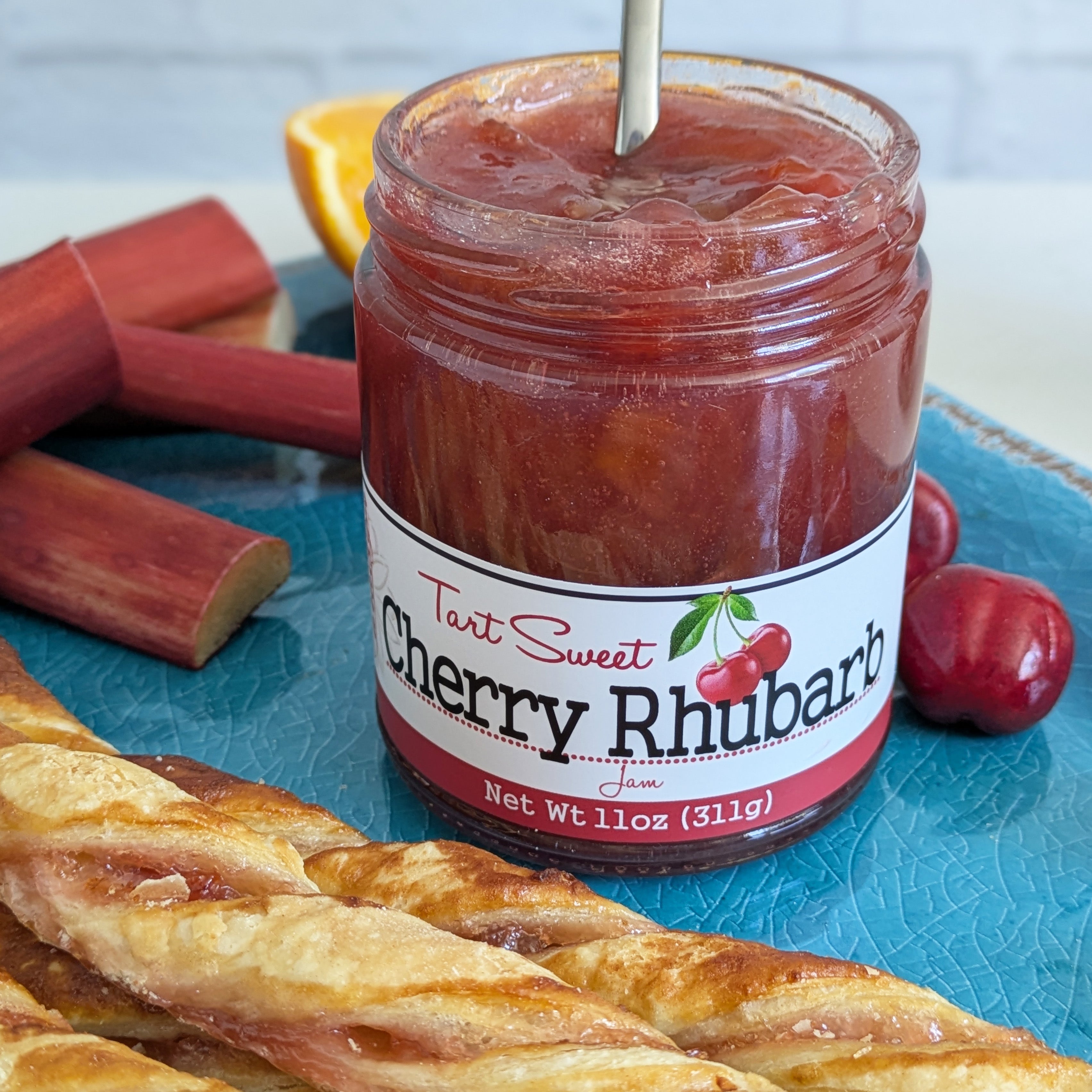 Paradigm Foodworks Cherry Rhubarb Jam with Cherry Rhubarb Puff Pastry Twists